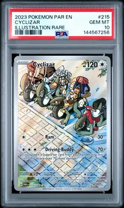 2023 POKEMON PAR EN-PARADOX RIFT ILLUSTRATION RARE #215 CYCLIZAR PSA 10 - Image 1