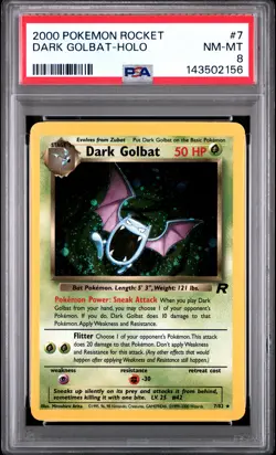 2000 POKEMON ROCKET #7 DARK GOLBAT-HOLO PSA 8 - Image 1