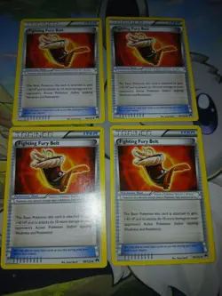 4x Fighting Fury Belt 99/122 Pokemon TCG: Breakpoint *Moderately Played* - Image 1