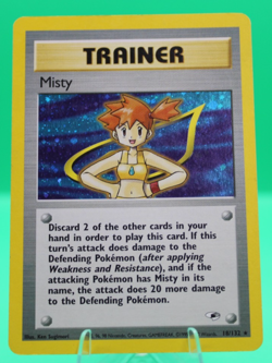 Pokemon TCG Misty Trainer Card Gym Heroes 18/132 Holo Rare LP Condition - Image 1