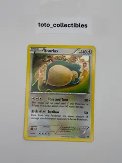 Pokemon TCG Snorlax 77/124 XY Fates Collide Rare Non Holo Card 2016 LP-NM - Image 1