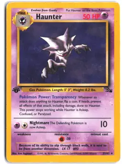 Haunter 21/62 Rare Fossil Pokemon 1st Edition - Image 1