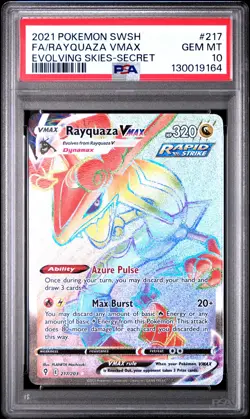 2021 POKEMON SWORD & SHIELD EVOLVING SKIES SECRET FULL ART/RAYQUAZA VMAX PSA 10 - Image 1