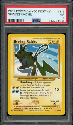 2002 Pokemon Neo Destiny 111 Shining Raichu PSA 7 Near Mint - Image 2