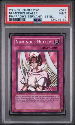 2002 YU-GI-OH! PSV-PHARAOH'S SERVANT 1ST EDITION #023 NUMINOUS HEALER PSA 9 - Image 1