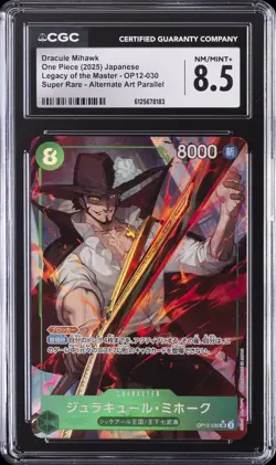 2025 ONE PIECE LEGACY OF THE MASTER JPN ALT ART #OP12-030 DRACULE MIHAWK CGC 8.5 - Image 1