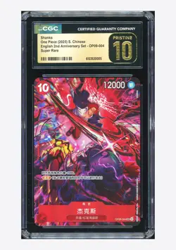 One Piece CGC 10 PRISTINE Shanks SR Promo 2025 OP09-004 2nd Anniversary Chinese - Image 1
