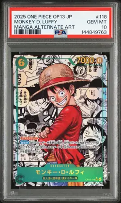 2025 ONE PIECE JPN OP13-CARRYING ON HIS WILL #118 MONKEY D. LUFFY PSA 10 - Image 1