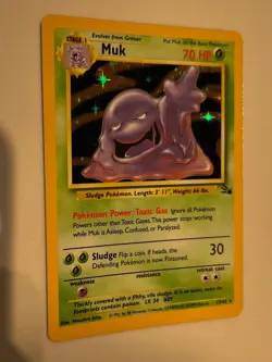 Pokemon Muk holo card #13 - Fossil set, never played - Image 1
