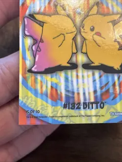 Pokemon Topps 2000 TV Animation Series 2 Stick-Ons #132 Ditto Card 5 of 10 Minty - Image 5