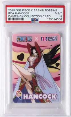 2025 ONE PIECE X BASKIN ROBBINS ONE PIECE CAMPAIGN COLL CARDS BOA HANCOCK PSA 9 - Image 1
