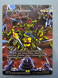 Waves of Aggression [Borderless] - NM - Teenage Mutant Ninja Turtles MTG PZA 13 - Image 1