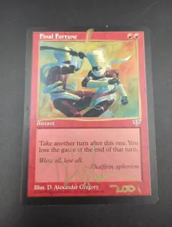 Magic: The Gathering Final Fortune - Mirage 1996 - Signed D. Alexander Gregory - Image 1