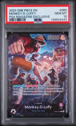 2024 ONE PIECE PROMOS PSA MAGAZINE EXCLUSIVE #060 MONKEY D. LUFFY PSA 10 - Image 1