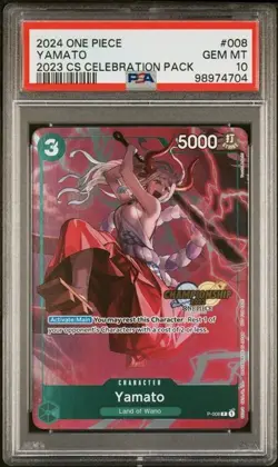 PSA 10 Yamato 2023 #P-008 CS Celebration Pack One Piece Championship - Image 1
