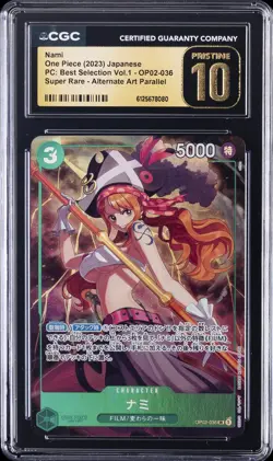 2023 ONE PIECE PC: BEST SELECTION VOL.1 JAPANESE #OP02-036 NAMI CGC 10 PRISTINE - Image 1