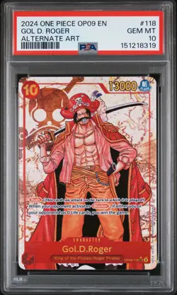 2024 ONE PIECE OP09-EMPERORS IN THE NEW WORLD ALTERNATE ART GOL D. ROGER PSA 10 - Image 1