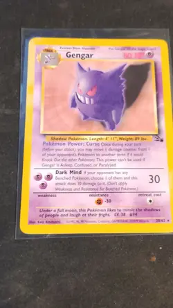 Pokemon Gengar Fossil Rare 20/62 1999 Card 80 HP Wizards of the Coast - Image 1