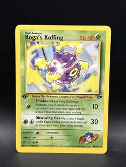 Koga's Koffing 48/132 1st Edition Uncommon Gym Challenge Pokemon Card 2000 WOTC - Image 1