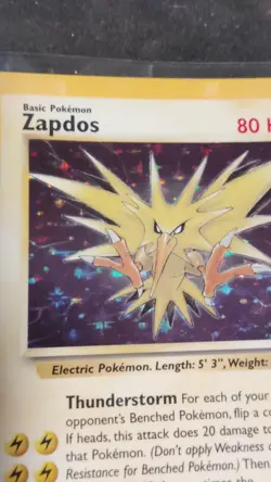 Pokemon Card Zapdos Holo Rare Fossil Set 15/62 80 HP Unlimited - Image 1