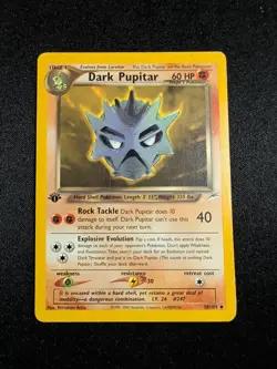 Pokemon Card - Dark Pupitar Neo Destiny 38/105 Uncommon 1st Edition MP - Image 1