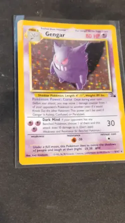 Pokemon Gengar Fossil Holo Rare 5/62 1999 Card 80 HP Wizards of the Coast - Image 2