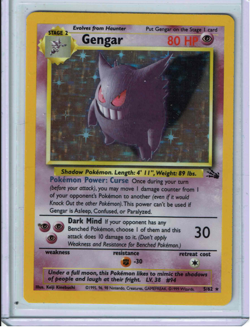 Pokemon Gengar Fossil Holo Rare 5/62 1999 Card 80 HP Wizards of the Coast - Image 4
