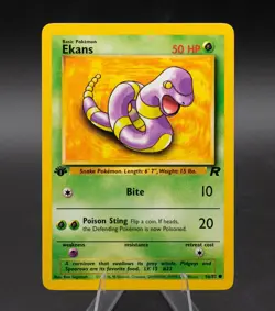Ekans Pokemon Card Team Rocket 1st Edition 56/82 Common 2000 WOTC - Image 1