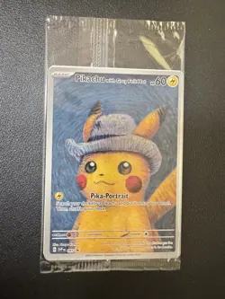 PIKACHU VAN GOGH WITH GREY FELT HAT SVP EN 085 PROMO POKEMON CARD-SEALED - Image 1