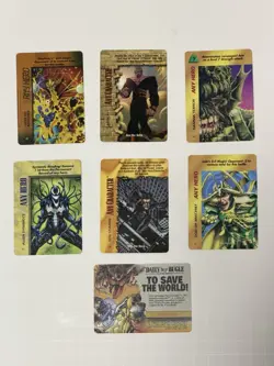 Marvel OverPower Fleer Card Game any hero Lot 7 Cards - Image 1