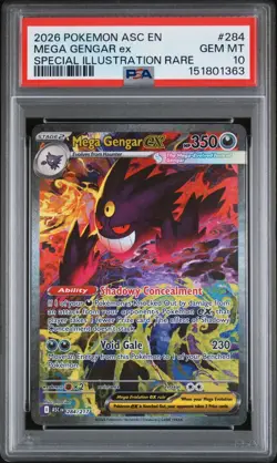 PSA 10 GEM MINT Mega Gengar 284/217 SIR Pokemon Ascended Heroes Pokemon Card - Image 1