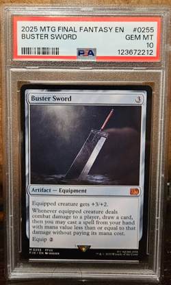2025 MTG FINAL FANTASY #0255 BUSTER SWORD PSA 10 - Image 3
