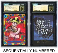 One Piece CGC10*2 PRISTINE Monkey D Luffy & Don!! Set 2025 OP Day ‘25 Japanese - Image 1