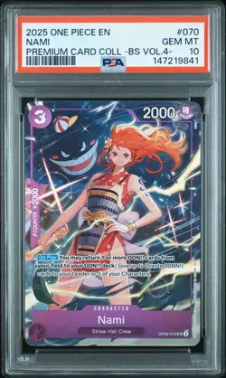 2025 ONE PIECE PREMIUM CARD COLLECTION -BEST SELECTION VOL.4 - #070 NAMI PSA 10 - Image 1