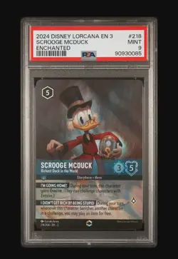 Disney Lorcana Scrooge McDuck Into the Inklands Enchanted Holo PSA 9 218/204 - Image 2