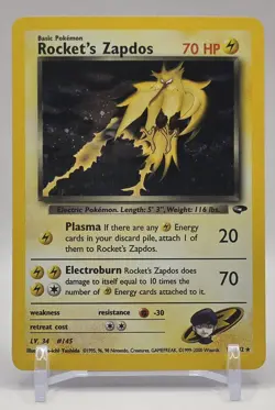 Pokemon TCG Gym Challenge Rockets Zapdos Holo Card 15/132 MP - Image 1