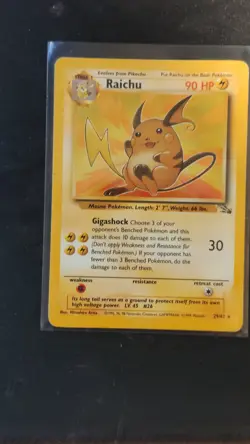 Pokemon Raichu Fossil Rare 29/62 1999 Card 90 HP Stage 1 Unlimited - Image 1