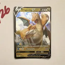 Pokemon TCG Dragonite V Ultra Rare Basic Pokemon GO 049/078 Holo Card Stock - Image 1