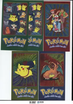 2000 Pokemon Topps TV Animation Series Jumbo Box Toppers (5 cards lot) - Image 1