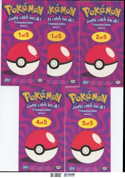 2000 Pokemon Topps TV Animation Series Jumbo Box Toppers (5 cards lot) - Image 2