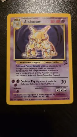Pokemon Alakazam Base Set 2 Holo Rare 1/130 Wizards of the Coast Card English - Image 1