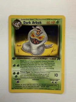 Pokemon Dark Arbok 19/82 Team Rocket Rare 1st Edition Regular 60 HP Card - Image 1