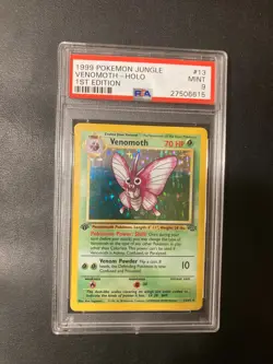 Venemoth PSA 9 Holo Jungle 1st Edition Rare Vintage Pokemon Card - Image 1