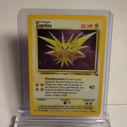 Zapdos 15/62 Fossil Holo Rare 80 HP Thunderstorm Pokemon TCG Card 1999 English - Image 3