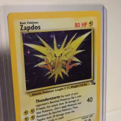Zapdos 15/62 Fossil Holo Rare 80 HP Thunderstorm Pokemon TCG Card 1999 English - Image 4