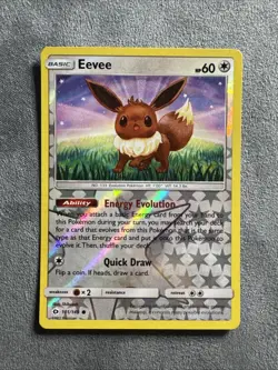 Eevee Common SM Base Set 101/149 Colorless Reverse Holo Pokemon Card - Image 1