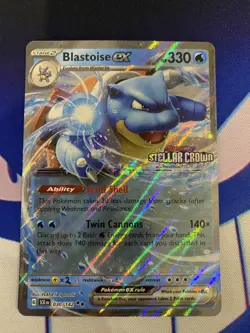 Pokemon Card Blastoise ex 030/142 Stellar Crown Stamped Promo Double Rare NM - Image 1