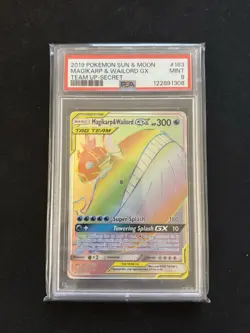Pokemon 2019 Sun & Moon Team Up Secret Full Art/Magikarp Wailord GX Card 183 - Image 1