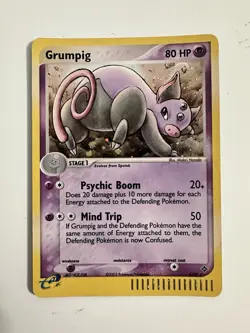 Grumpig 6/97 Holo Rare EX Dragon Set Pokemon Card E Series Real Pics NM - Image 1