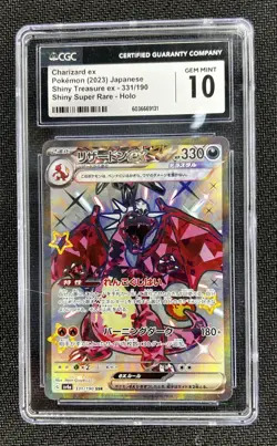 CGC GEM 10 CHARIZARD ex Shiny 331/190 SSR Shiny Treasure ex sv4a Pokemon Card - Image 1